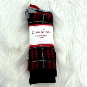 Club Room Crew Socks - Holiday set of 4 - Size 8-13 - New with tags